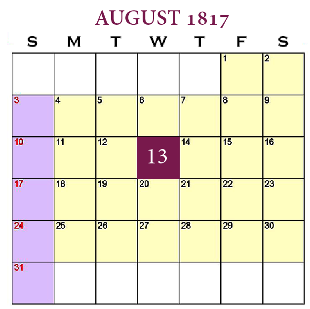 New Beginnings—Leave-Taking, August 13, 1817