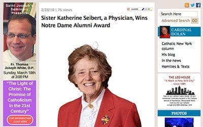 Sister Katherine Seibert, SC, Wins Notre Dame Alumni Award
